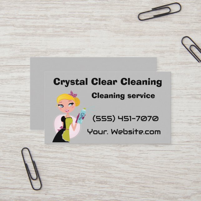 Carte De Visite Crystal clear cleaning  (Devant/Arrière en situation)