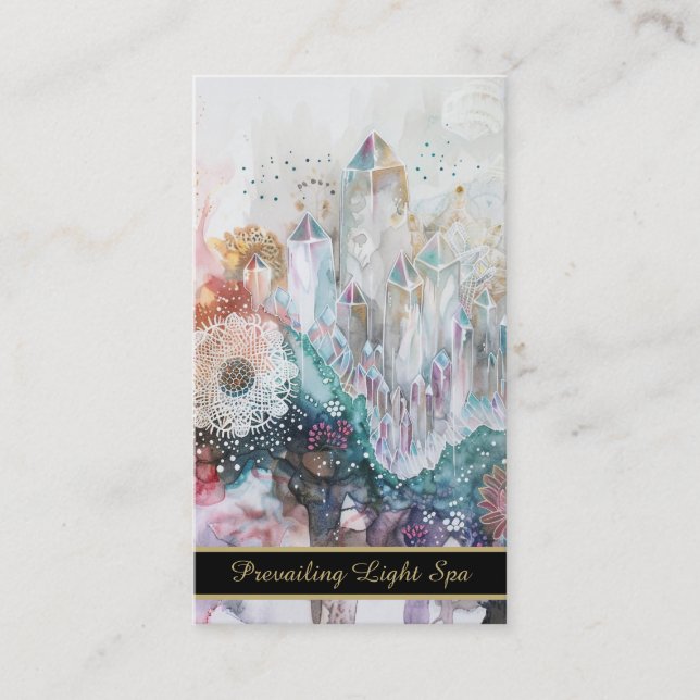 Carte De Visite *~* Crystal Cluster AP90 Artsy Drip QR Rainbow (Devant)
