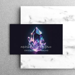Carte De Visite Crystal Energy Healer Iridescente Amethyst violet