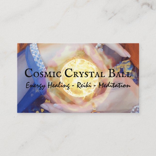 Carte De Visite Crystal Energy Healing Reiki Magique Sun Ball (Devant)