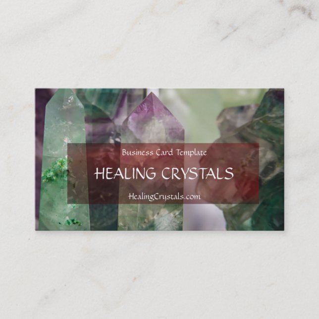 Carte De Visite Crystal Fluorite Cristal Cristal de guérison (Devant)