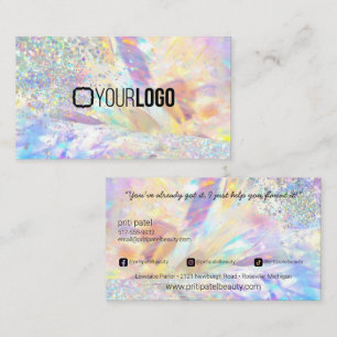 Carte De Visite Crystal Holographic Parties scintillant MUA Lash T
