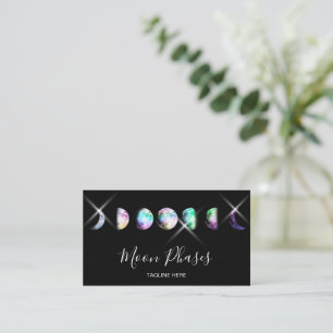 Carte De Visite Crystal Moon Phases Holographe Céleste Mystique