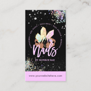 Carte De Visite Crystal Nails Holographic Parties scintillant Nail