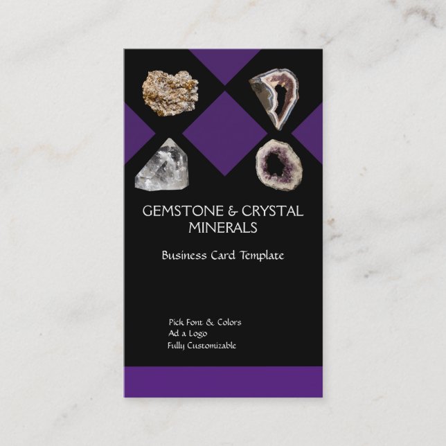 Carte De Visite Crystals de géodes, d'apméthystes et de quartz (Devant)
