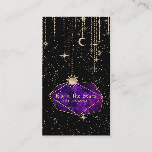 Carte De Visite *~* Crystals Moon Stars Astrologie solaire (Devant)