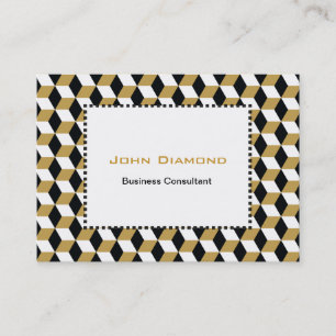 Carte De Visite Cubes 3D Noir et Blanc Or Motif