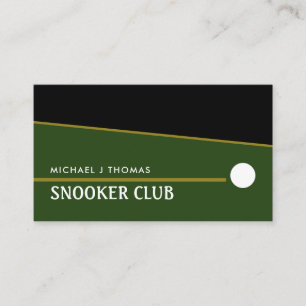 Carte De Visite Cue Ball, Snooker Club, Pool/Snooker Player