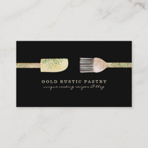 Carte De Visite Cuillère spatule feuille d'eucalyptus pâtisserie r
