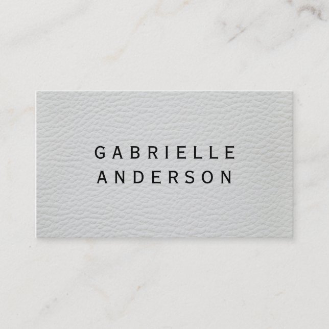 Carte De Visite Cuir blanc élégant professionnel avec texte gras