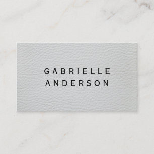 Carte De Visite Cuir blanc et noir élégant professionnel