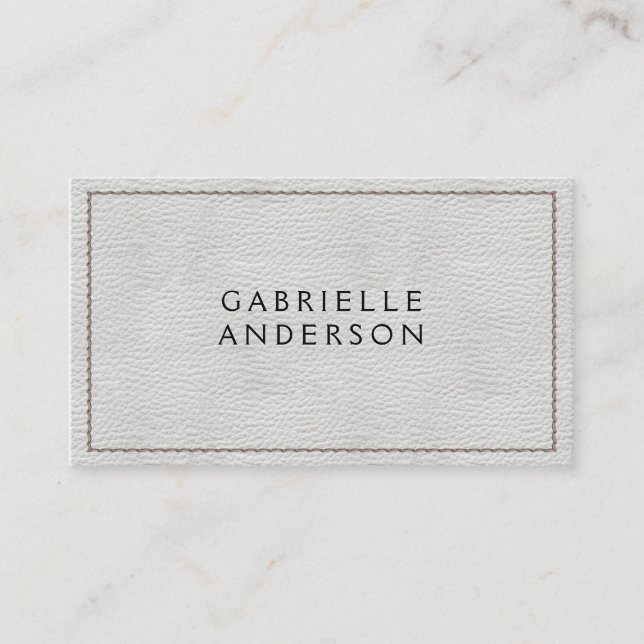 Carte De Visite Cuir blanc | Taillé (Devant)