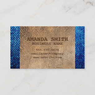 Carte De Visite Cuir Brown   Denim
