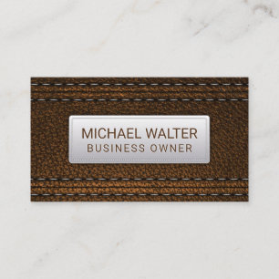 Carte De Visite Cuir Brown piqué   Luxe