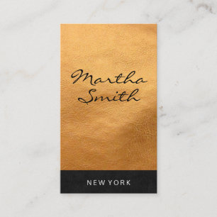 Carte De Visite Cuir Chic Faux   Exécutif