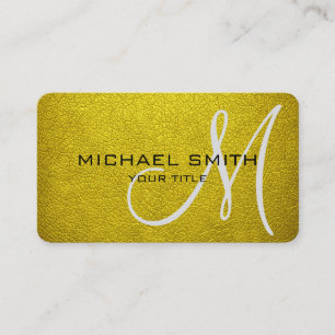 Carte De Visite Cuir de style Monogram Or