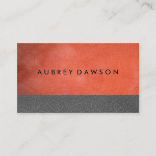 Carte De Visite Cuir gris orange