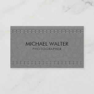 Carte De Visite Cuir gris pointu   Luxe