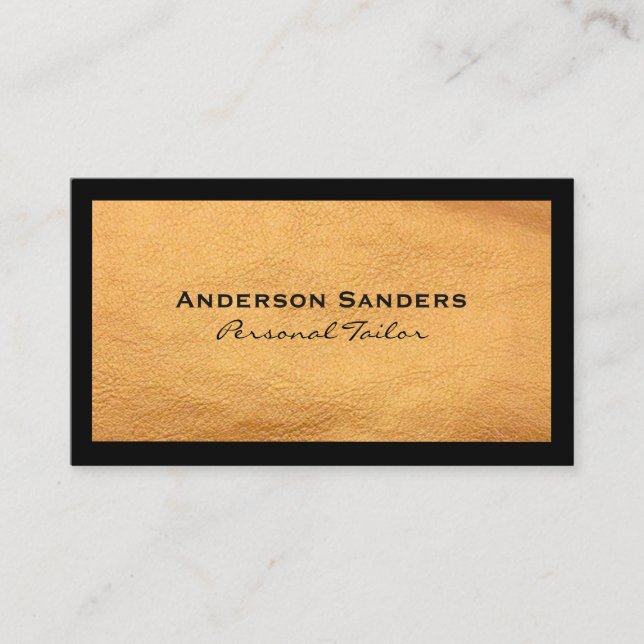 Carte De Visite Cuir noir chic Faux (Devant)