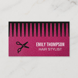 Carte De Visite Cuir rose   Comb   Cheveux