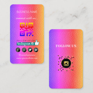 Carte De Visite cuir -Social Media QR Code