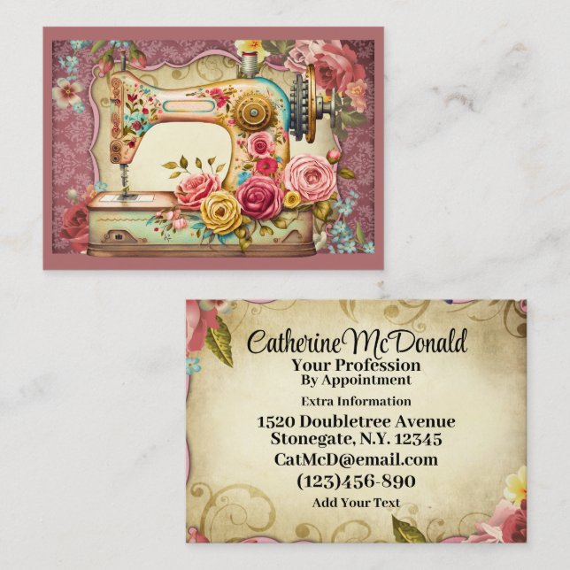Carte De Visite Cuisine à coudre Seamstress (Devant / Derrière)