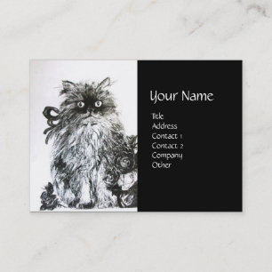 Carte De Visite CUISINE AVEC ROSES, noir et blanc