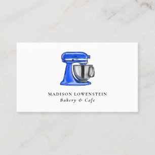 Carte De Visite Cuisine Bleue Whiseur Pâtisserie Chef Moderne 