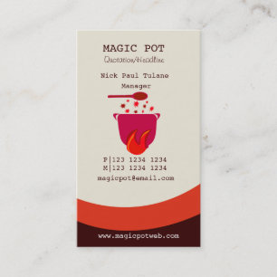 Carte De Visite Cuisine chaude fermentant le chef de pot