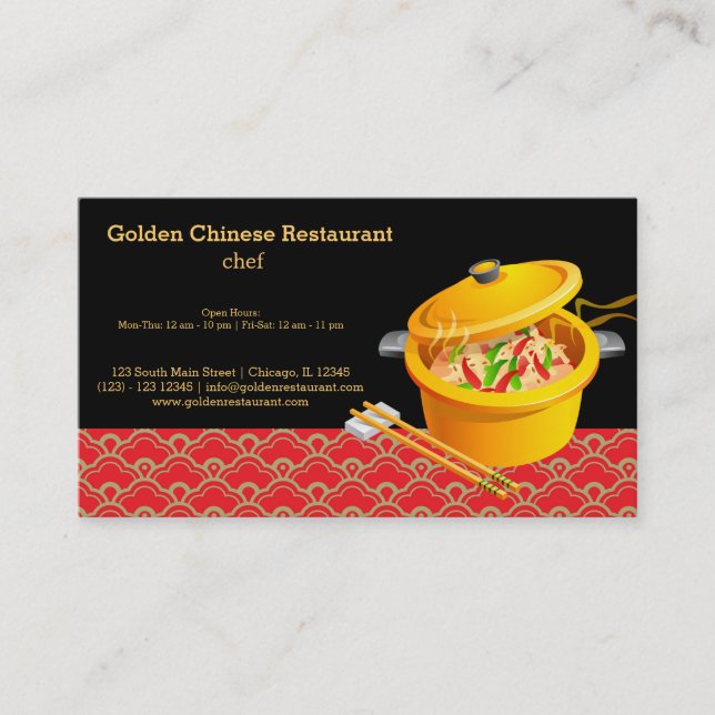Carte De Visite Cuisine chinoise (Devant)