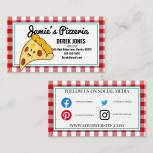 Carte De Visite cuisine classe restauration diner pizza pizzeria c