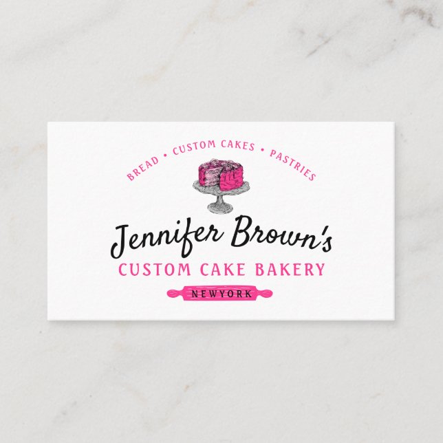 Carte De Visite Cuisine de gâteaux boulangerie Chef pâtisserie (Devant)