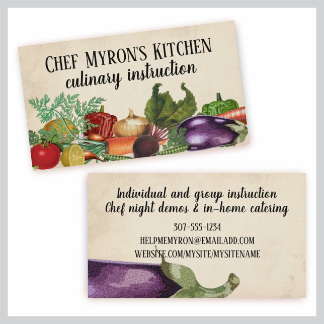 Carte De Visite Cuisine de la classe cuisine de légumes (Créateur téléchargé)