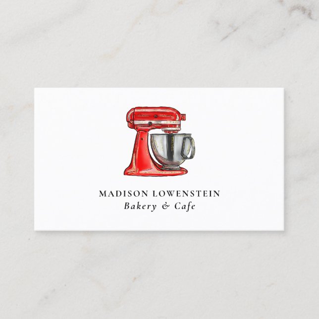 Carte De Visite Cuisine du Whisk rouge Chef pâtissier Moderne (Devant)