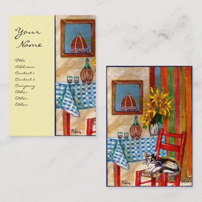 CARTE DE VISITE CUISINE ITALIENNE À FLORENCE (Devant / Derrière)