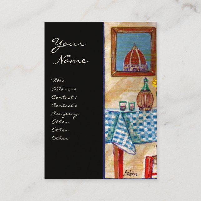 CARTE DE VISITE CUISINE ITALIENNE À FLORENCE (Devant)