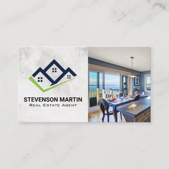 Carte De Visite Cuisine moderne de l'immobilier | Icône Homes (Devant)