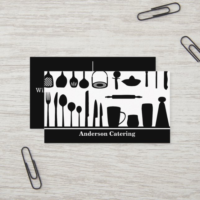 Carte De Visite Cuisine moderne Restauration (Devant/Arrière en situation)