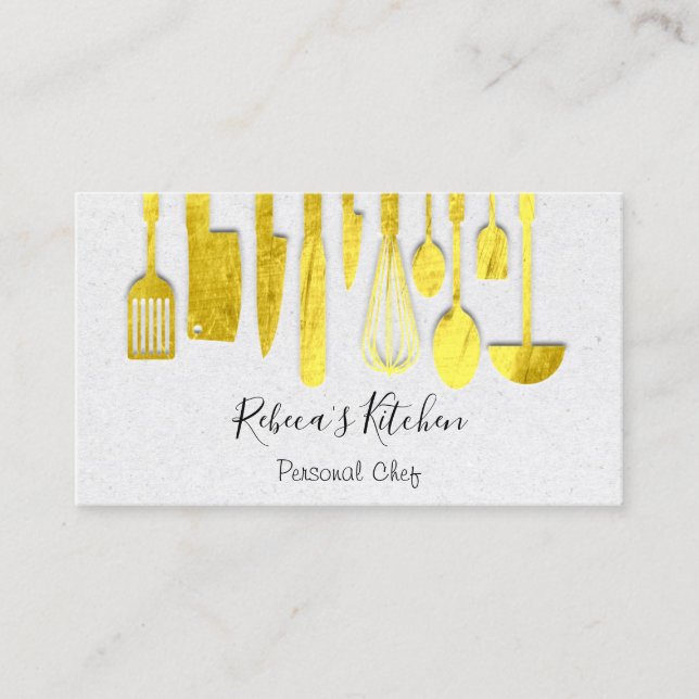 Carte De Visite Cuisine Personnel Chef Restaurant Restauration Gol (Devant)