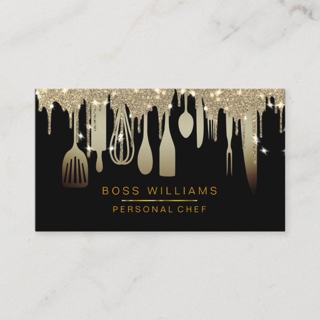 Carte De Visite Cuisine personnelle Chef Gold Drives (Devant)