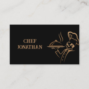 Carte De Visite Cuisine personnelle Gold & Black