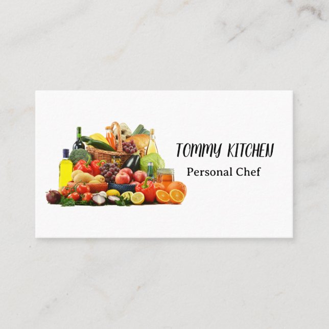 Carte De Visite Cuisine professionnelle Chef Cuisine Légumes (Devant)