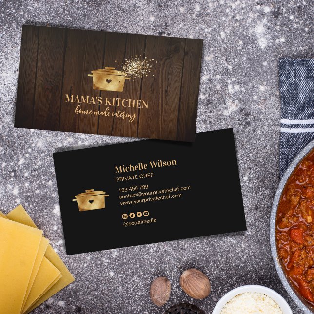 Carte De Visite Cuisine professionnelle de luxe Chef personnel Cui (Créateur téléchargé)