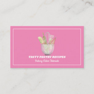 Carte De Visite Cuisine rose en bois rustique fait maison Boulange