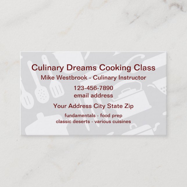 Carte De Visite Cuisines culinaires (Devant)