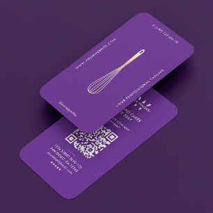 Carte De Visite Cuisinier Cuisinier Royal Purple Baker Whisk