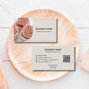 Carte De Visite Cuisinier Pâtissier Boulangerie Logo Photo QR