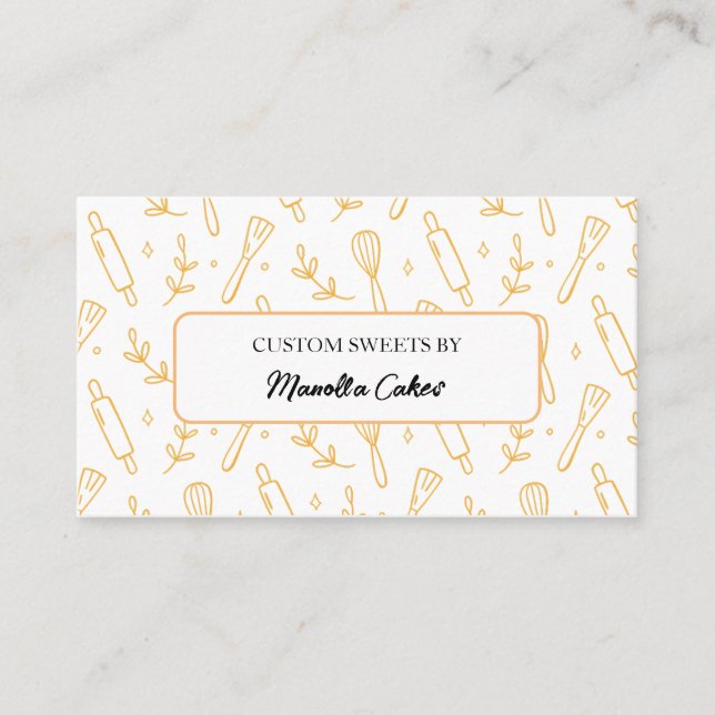 Carte De Visite Cuisinière simple à cuisine motif boulangerie (Devant)