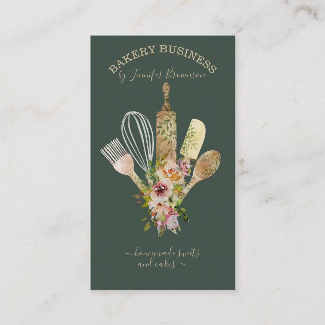 Carte De Visite Cuisinière ustensiles de cuisine Cuisinier Chef sa (Devant)