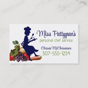 Carte De Visite Cuisson vintage de silhouette de chef faisant